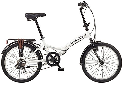 Plegables : Viking Metropolis - Bicicleta plegable de 20 pulgadas, 6 velocidades, color blanco
