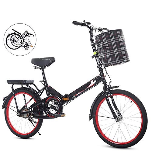 Plegables : WDDMFR Bicicleta plegable de 20 pulgadas, ultraligera portátil para amortiguadores, marco para bicicletas de acero con alto contenido de carbono y asiento cómodo, para adultos y niños