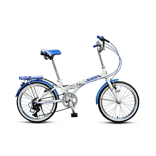 Plegables : WEHOLY Bicicleta Plegable Bicicleta Plegable Bicicleta Adultos Hombres y Mujeres Ultraligero portátil de Velocidad Variable Bicicleta de aleación de Aluminio, Azul