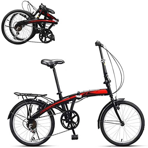 Plegables : wei Bicicletas Plegables, Ultraligero Portátil Acero Carbono Scooter para Caminar, Nivel 7 Velocidades, para City Riding, Rueda De 20 Pulgadas