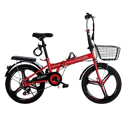 Plegables : WOLWES Bicicleta Plegable Bicicletas Bicicleta Plegable para Adultos 6 Velocidades Shifter, Acero al Carbono Plegable City Bike Altura Ajustable Bicicleta Plegable para Hombres Mujeres C, 20in