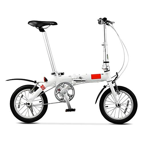 Plegables : WuZhong F Bicicleta Plegable Bicicleta de aleacin de Aluminio Ultraligera de una Sola Velocidad Bicicleta Plegable, Hombres y Mujeres Bicicleta pequea porttil de 14 Pulgadas