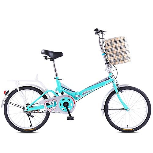 Plegables : WuZhong F Bicicleta Plegable Hombres y Mujeres Estudiantes Bicicleta Adulta Aleacin de Aluminio Coche Plegable Ligero Velocidad nica Plegable 20 Pulgadas