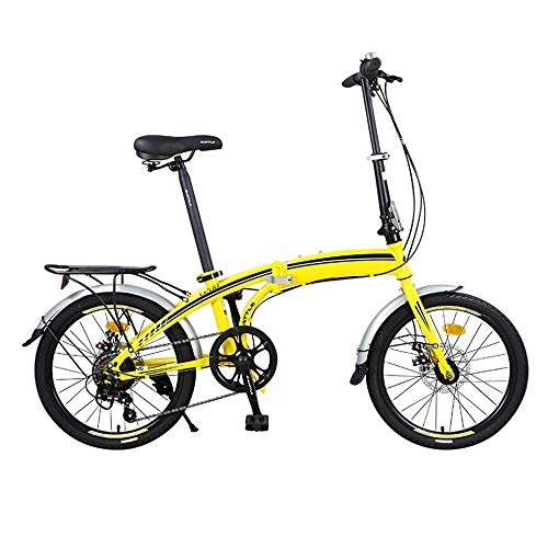 Plegables : WuZhong F Bicicleta Plegable Mini Ligero 7-Velocidad Variable Adulto Hombres Y Mujeres Casual Estudiante Bicicleta 20 Pulgadas