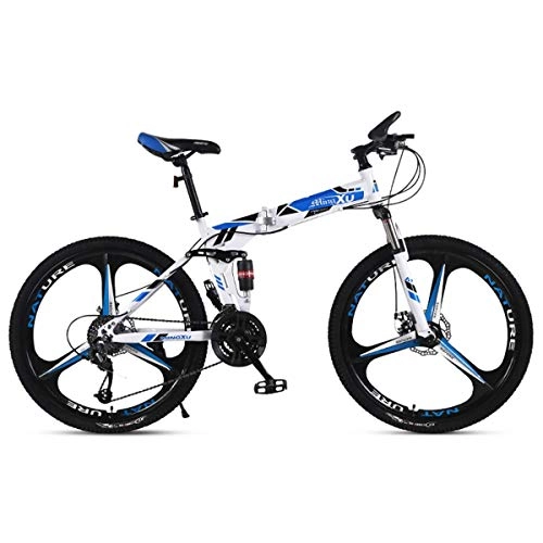 Plegables : WZB Bicicleta de montaña 21 / 24 / 27 Velocidad Marco de Acero 24 Pulgadas Ruedas Plegables de 3 radios Bicicleta Plegable, 8, 21 velocidades