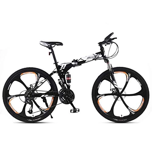 Plegables : WZB Bicicleta de montaña / Bicicletas Negro 26 '' Rueda Ligero Marco de Acero 21 / 24 / 27 Velocidades Shimano Freno de Disco, 9, 21 velocidades