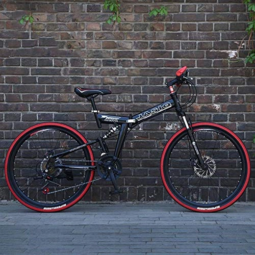 Plegables : WZB Bicicleta de montaña Plegable con 26"Aleacin de magnesio sper Liviana, Suspensin Completa de Primera Calidad y Engranaje Shimano de 21 velocidades, 11, 26