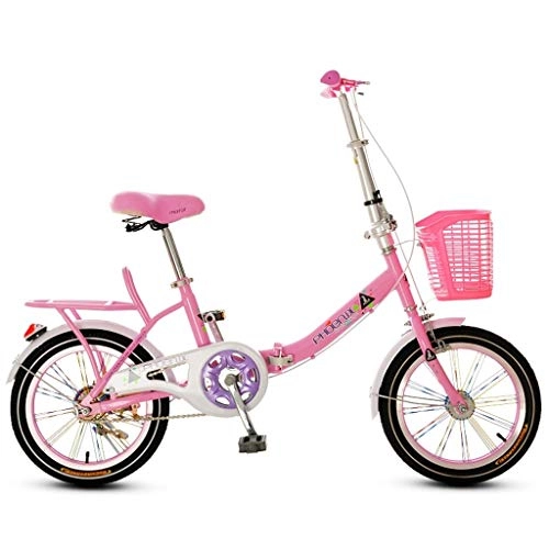 Plegables : Xiaoping Bicicleta Plegable de 16 Pulgadas Boy Infantil Nia de Bicicletas 6-8-10 Aos de Edad (Color : 2)