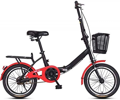 Plegables : XINHUI 16"Bicicletas Plegables, Bicicleta Plegable De Peso Ligero, Marco Reforzado con Acero Altamente Carbono, Bicicleta De Viaje De Una Sola Velocidad, para Adultos Hombres Mujeres