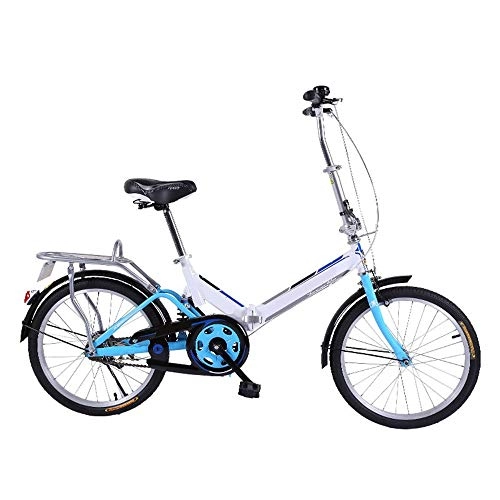 Plegables : XiXia X Bicicleta Plegable de una Sola Velocidad Damas Bicicleta Hombres y Mujeres Adultos Bicicleta Estudiante Coche 20 Pulgadas