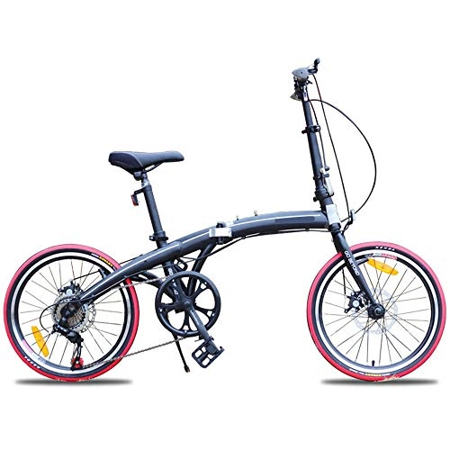 Plegables : XiXia X Bicicleta Plegable Frenos de Disco Delanteros y Traseros Mini Bicicleta de Carretera Bicicleta de Estudiante 20 Pulgadas