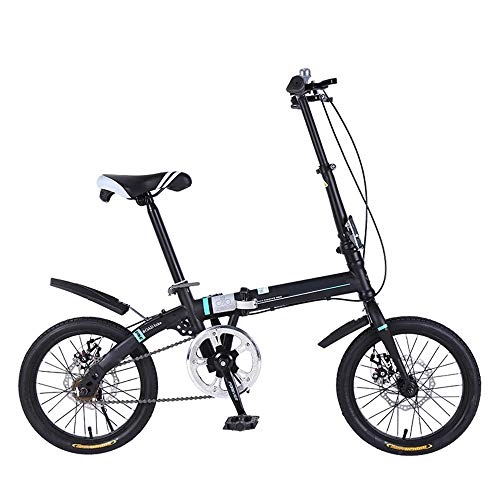 Plegables : XiXia X Bicicleta Plegable Marco de Acero de Alto Carbono Luz Frenos de Disco Delanteros y Traseros 16 Pulgadas