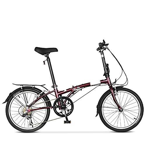 Plegables : XiXia X Velocidad de Bicicleta Plegable Bicicleta de Viajero Casual Hombres y Mujeres Adultos 20 Pulgadas 6 velocidades