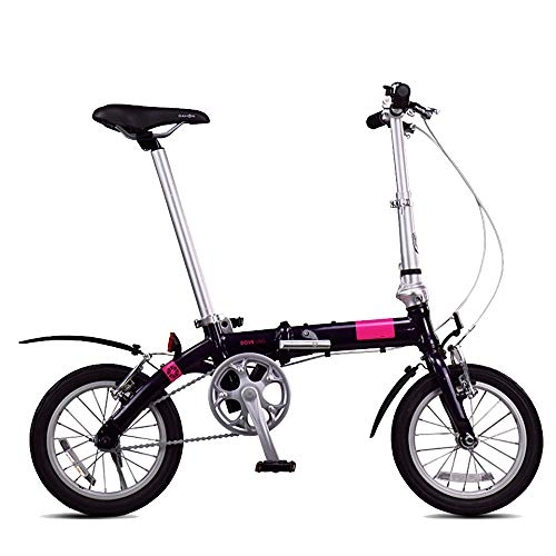 Plegables : XMIMI Bicicleta Plegable Bicicleta de aleación de Aluminio Ultraligera de una Sola Velocidad Bicicleta Plegable, Hombres y Mujeres Bicicleta pequeña portátil de 14 Pulgadas