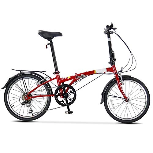 Plegables : XMIMI Bicicleta Plegable Conmutación Marco de Acero de Alto Carbono Hombres y Mujeres Adultos Bicicleta de Ocio 20 Pulgadas 6 Velocidad
