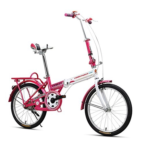 Plegables : XQ Bicicleta Plegable Blanca Y Roja De F311 Adulto 20 Pulgadas Bicicleta Ultraligera De Los Estudiantes Portátiles