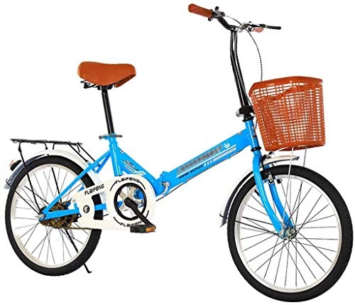 Plegables : Y&XF 16 Pulgadas de Bicicletas Plegables, los Hijos Adultos Ultra Ligero de aleacin de Aluminio Mini Bicicleta porttil, Adecuado para Viajar en Salvajes City, Azul