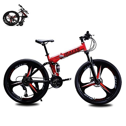 Plegables : Yajun Bicicleta Montaña Plegable Bikes para Adultos Bicicleta De Carretera De 24 Velocidades Ultraligera Niños Estudiantes Montar En Aluminio, Red, 26-Inch
