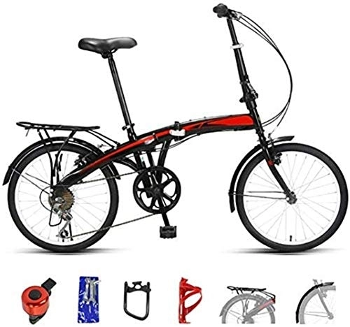 Plegables : YDHBD 20" Bicicleta Plegable Bicicleta De Montaña 7 Velocidades Bicicleta De Suspensión Completa con Doble Freno De Disco, Off-Road Velocidad Variable Bicicletas para Hombre Y Mujer, A