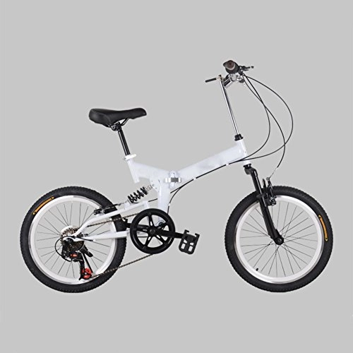 Plegables : YEARLY Adultos Bicicleta Plegable, Montaa Bicicleta Plegable Velocidad 7 Bicicleta Plegable Hombres y Mujeres Bicicleta Plegable Estudiante-Blanco 20inch