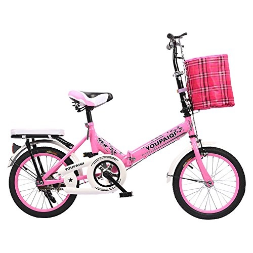 Plegables : YEARLY Bicicleta Plegable carbike, Bicicletas Plegable nios Estudiantes 6 a 10 nios con Edad-RosadoB 16inch