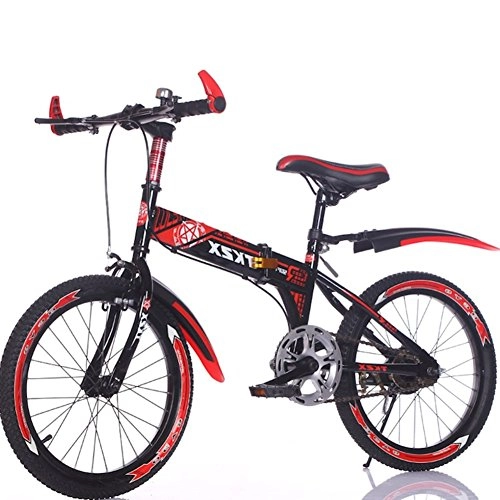 Plegables : YEARLY Bicicleta Plegable Infantil, Bicicleta Plegable Estudiante Chico Luz porttil Bicicleta de montaña Bicicleta Plegable-Rojo 18inch