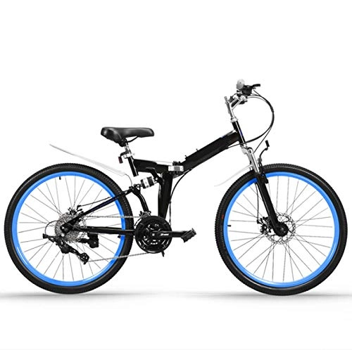 Plegables : yfkjh Bicicleta de montaña de 27 velocidades, 24 pulgadas, para hombre, de velocidad variable, color negro y azul