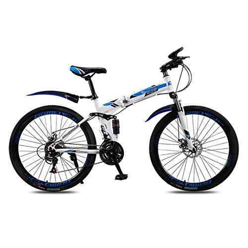 Plegables : YICOL Bicicleta de Montaña para Adolescentes Adultos, 24 Pulgadas Bicicleta Plegable con Freno de Disco Doble, Bomba de Bicicleta y Candado Incluidos