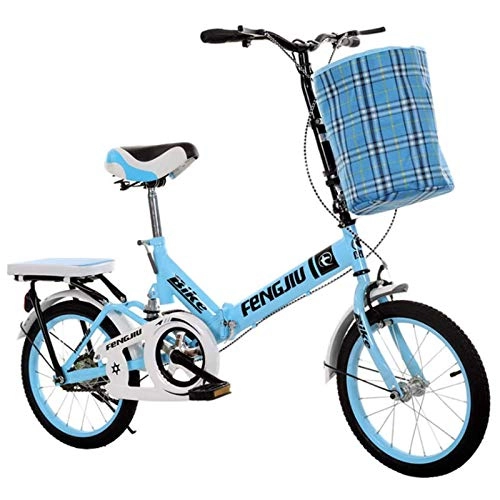 Plegables : YSHUAI 20 Pulgadas Unisex Bicicleta Plegable Absorción De Impacto Bicicletas Plegables Portátil Ultraligero, Estudiantes Masculinos Y Femeninos Bicicleta Plegable Ultraligera Ligero Y Estable, Azul