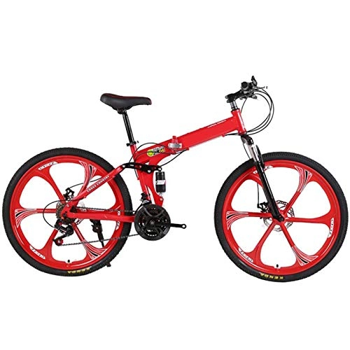 Plegables : YSHUAI Bicicleta Plegable De 20 Pulgadas Bicicleta Plegable para Hombres Y Mujeres, Bicicletas Plegables De Ocio con 21 Velocidades, Bicicleta De Ciudad Plegable, Rojo