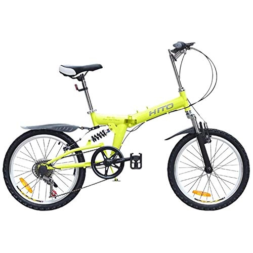 Plegables : YSHUAI Bicicleta Plegable para Estudiantes Bicicleta Plegable De 20 Pulgadas para Mujeres Y Hombres Bicicletas Plegables De Ocio Engranaje De Cubo Fácilmente Portátil Bicicleta Plegable, Verde