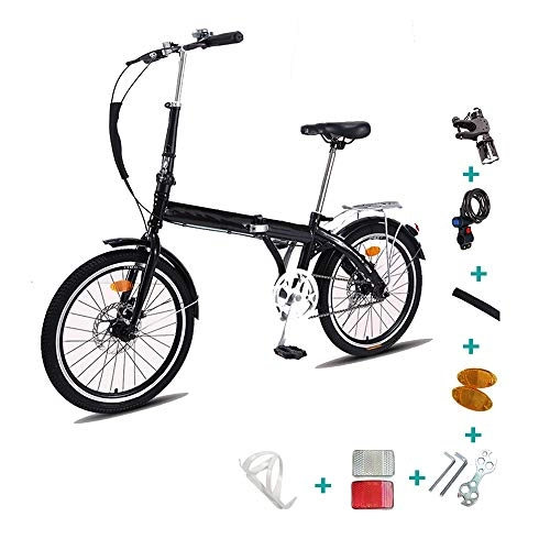Plegables : Yundong YUDEYU Bicicletas Plegables Cambio De 7 Velocidades, 20 Pulgadas, Unisexo (Color : Black, Size : 20 Inches)