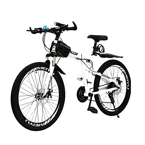 Plegables : YXWJ MTB for Hombres Mujeres Bicicleta Carretera (24 velocidad, velocidad 27, 30 velocidad) Bicicletas de doble freno de disco de bicicletas plegables bastidor de suspensión y la suspensión de doble T