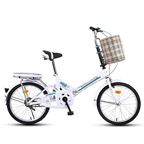 Plegables : YYSD 20 Pulgadas Bicicleta de Ciudad Plegable Bicicleta para Adultos de Una Sola Velocidad con Guardabarros - Plegable de 8 S