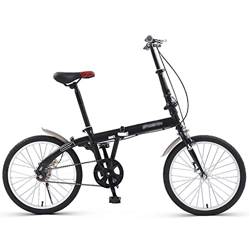 Plegables : YYSD 20 Pulgadas Bicicleta Plegable Mini Bicicleta Ultraligera, Guardabarros Delanteros y Traseros, para Estudiantes, Trabajadores de Oficina, Entornos Urbanos y Desplazamientos al Trabajo (Negro)
