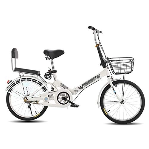 Plegables : YYSD Bicicleta de Ciudad Plegable Ligera de Acero con Alto Contenido de Carbono Bicicleta Amortiguadora para Hombres y Mujeres Bicicleta para Mujeres Adultas - Velocidad Única 4 Colores