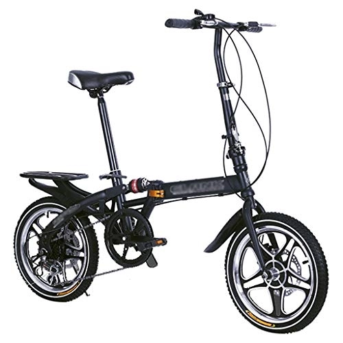 Plegables : YYSD Bicicleta Plegable de Velocidad Variable, Bicicleta Plegable con Freno de Disco Doble para Estudiantes Adultos de 14 / 16 Pulgadas, Bicicleta con Absorción de Impactos, Carga Máxima 130 Kg