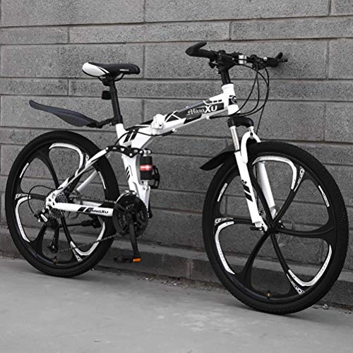 Plegables : ZEIYUQI Bicicletas 24 Pulgadas Freno De Disco Doble, Amortiguación Bici Plegable Adulto Unisex Adecuado para Montar Al Aire Libre, Negro, 27 * 24"*6