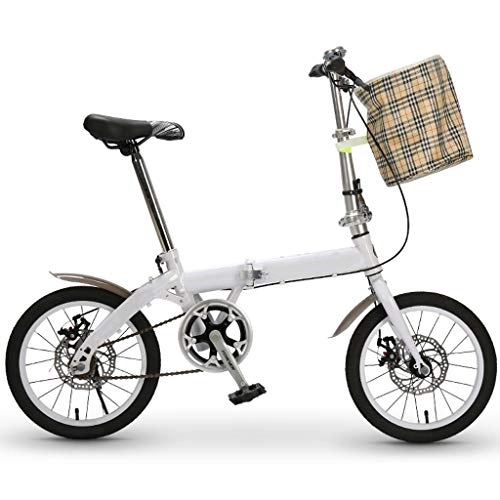 Plegables : ZHEDYI 16en Ligera Bicicleta Bicicleta Plegable, Bicicletas De Doble Freno De Disco Compacto, Suave Y Cómodo De La Mujer En Bicicleta, Adecuado For Hombres Adultos Y Estudiantes De Sexo Femenino