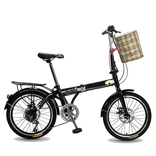 Plegables : ZHEDYI 20 Pulgadas Bicicleta Plegable De 7 Velocidades, Bicicletas con Bandeja Trasera, Luz Mini Bicicleta Compacta, For Mujer De La Bicicleta, Bicicletas For Adultos De Cercanías, Bbicicleta Niño