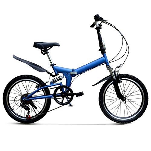 Plegables : ZHEDYI 20 Pulgadas De La Bicicleta Plegable De Cercanías De La Ciudad De Las Mujeres Y Los Hombres, Bicicletas De Montaña Absorción De Choque For Adultos Velocidad Variable De Los Niños Portátiles
