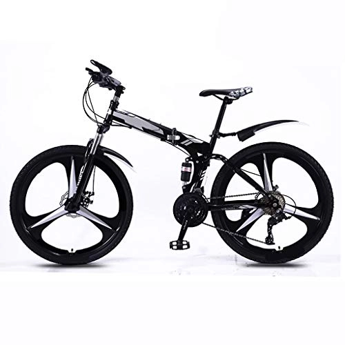 Plegables : ZHEDYI 21-Velocidad De La Bicicleta Bicicleta De Montaña, Adulto De 26 Pulgadas Bicicleta Plegable, Suspensión Total De Acero Al Carbono Bicicleta Plegable, Frenos De Disco De Doble Bicicletas