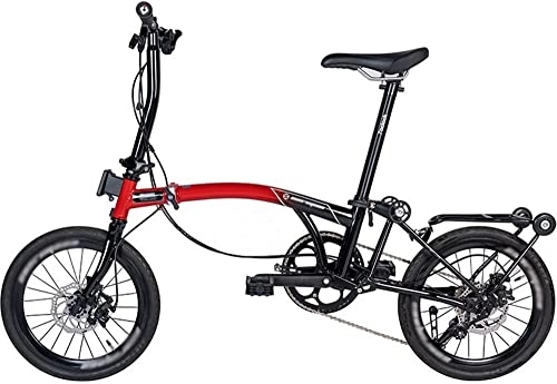 Plegables : ZLYJ Bicicletas para Adultos, Nueva Bicicleta Plegable Tres Etapas, Bicicleta Estática Portátil para Viajes Al Aire Libre, Bicicleta 9 Velocidades, Bicicleta para Adultos C, 16inch