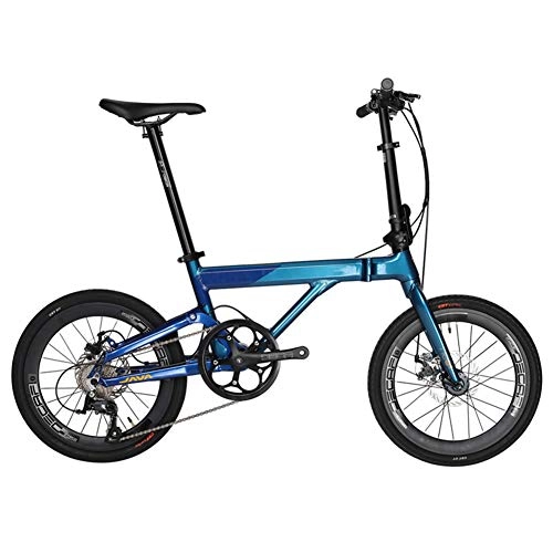 Plegables : ZQNHXY 9 Marco de Velocidad Bicicleta Plegable de Aluminio Ligero de la Bicicleta Plegable 20 Pulgadas Amortiguador portátil de los Estudiantes de Bicicletas Hombres y Mujeres Adultos niños, Azul