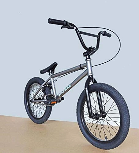 BMX Bike : SWORDlimit 18 Inch BMX Bikes Bicycle for Boys Kids, High-Strength, High-Carbon Steel Frame, Key Crank, 25T Crankset, U-Brake And Lightweight Aluminum Brake Lever, 18-Inch Wheels, Titaniumgray