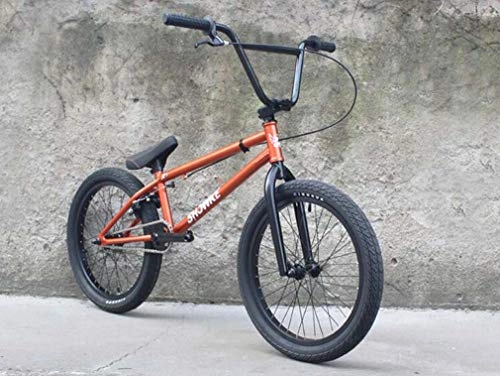 BMX Bike : SWORDlimit 20 Inch Freestyle BMX Bikes, High-Strength Chrome-Molybdenum Steel BMX Frame, 3-Section 8-Key Crank with U-Brake And Forged Aluminum Alloy Top Cover, glitterorange