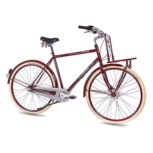 Comfort Bike : 28inch Vintage Men City Bike Bicycle CHRISSON Vintiago with 3G Nexus Wine 56cm (28Inch (71.1cm)