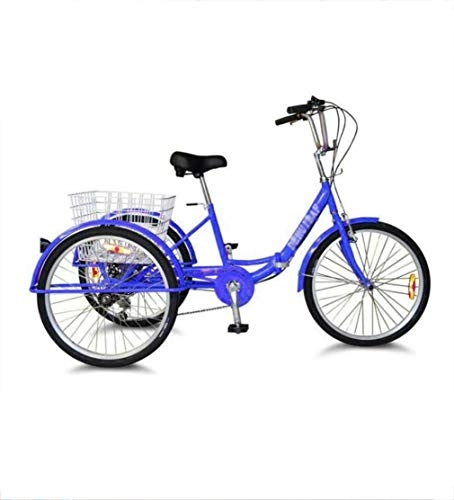 Comfort Bike : Adult Bike Tricycle Comfortable bicycle tricycle for adults, human pedal folding 3 wheels 24 inch aluminum alloy, elderly with shopping basket Shopping, Sports, Leisure