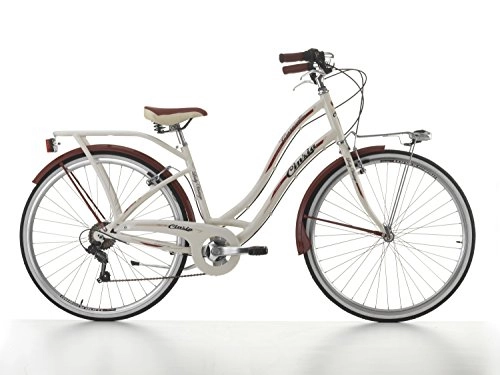 Comfort Bike : Bike Cicli Cinzia Carosello for women, alloy frame, 6 speed, 28 inches, size 45 (Cream, H 45)