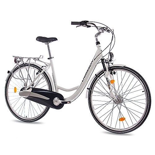 Comfort Bike : CHRISSON '28inch Luxury Alloy City Bike Women's Bicycle Relaxia 2.0with 3Gear Shimano Nexus White